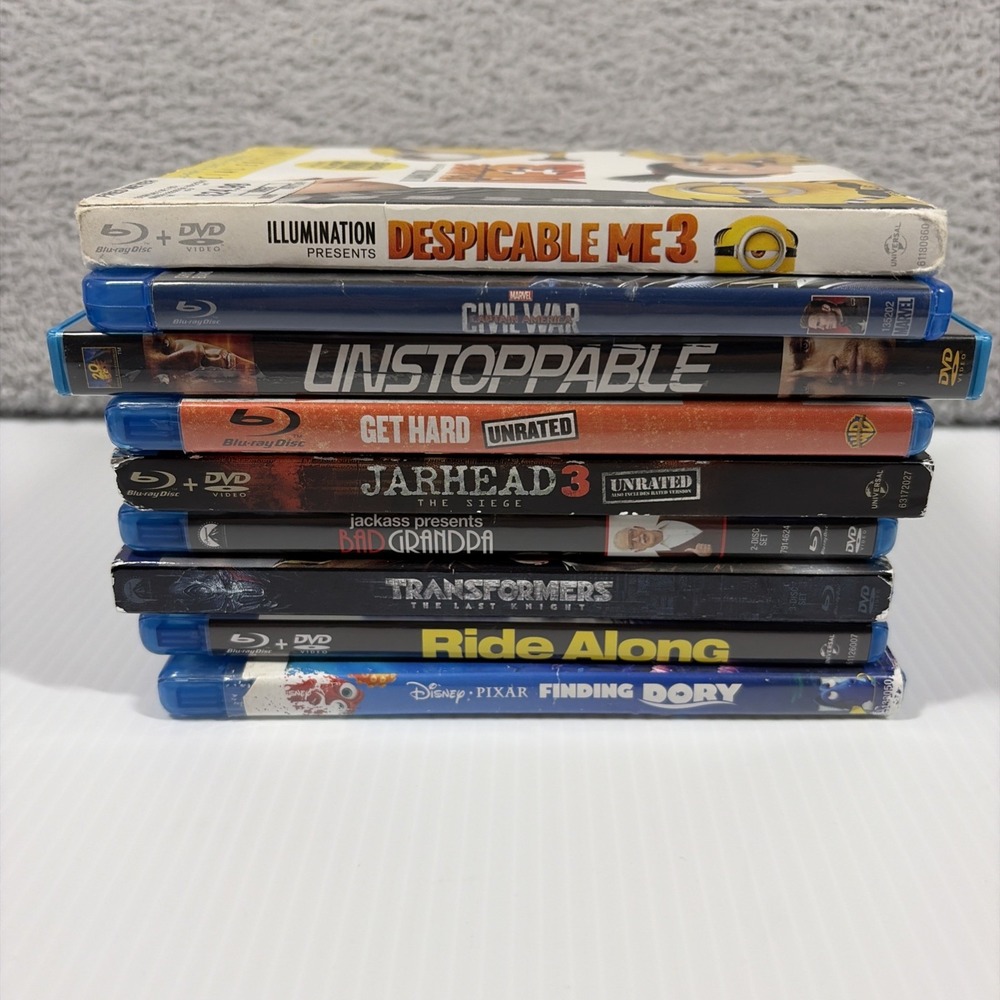 Blu Ray Movie Lot 9 Marvel Disney Transformers Comedy Action DVD